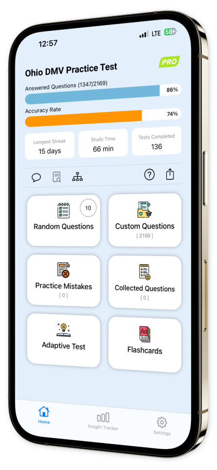 Ohio DMV Practice Test app screenshot two
